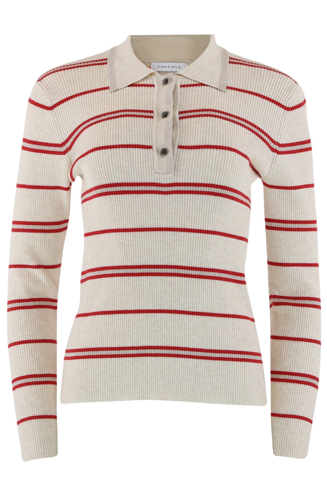 Continue - Eva Polo Knit Stripe 14723 - Red Stripe
