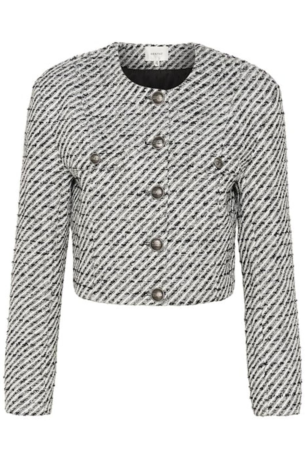 Gestuz - Amilinagz Jacket 10909601 - 106885 Blacknwhite Lurex Twill Mode