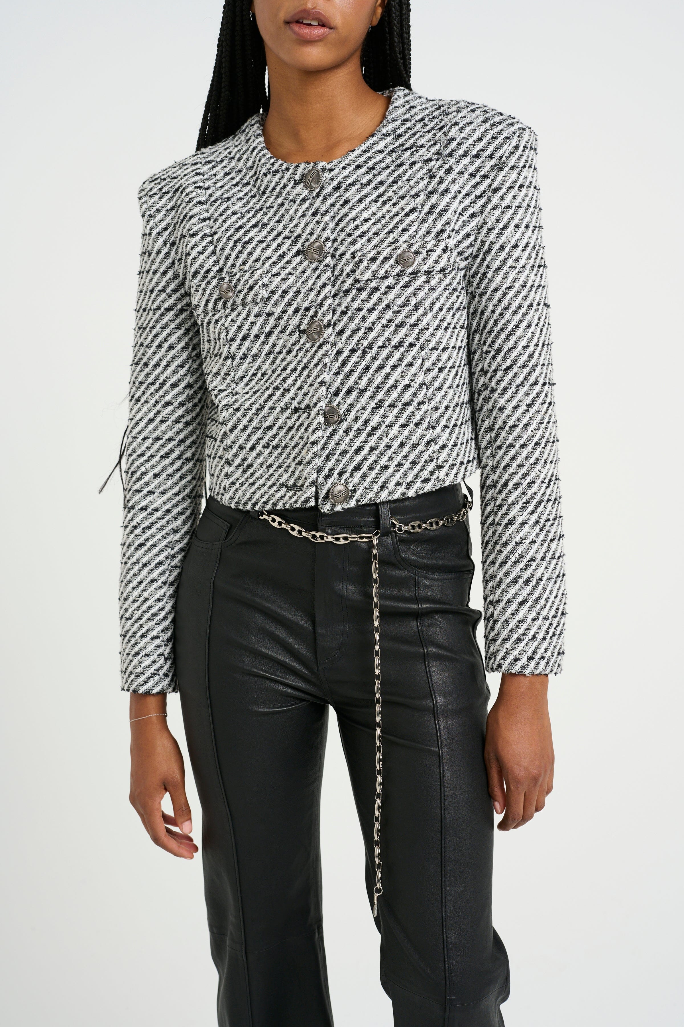 Gestuz - Amilinagz Jacket 10909601 - 106885 Blacknwhite Lurex Twill Mode