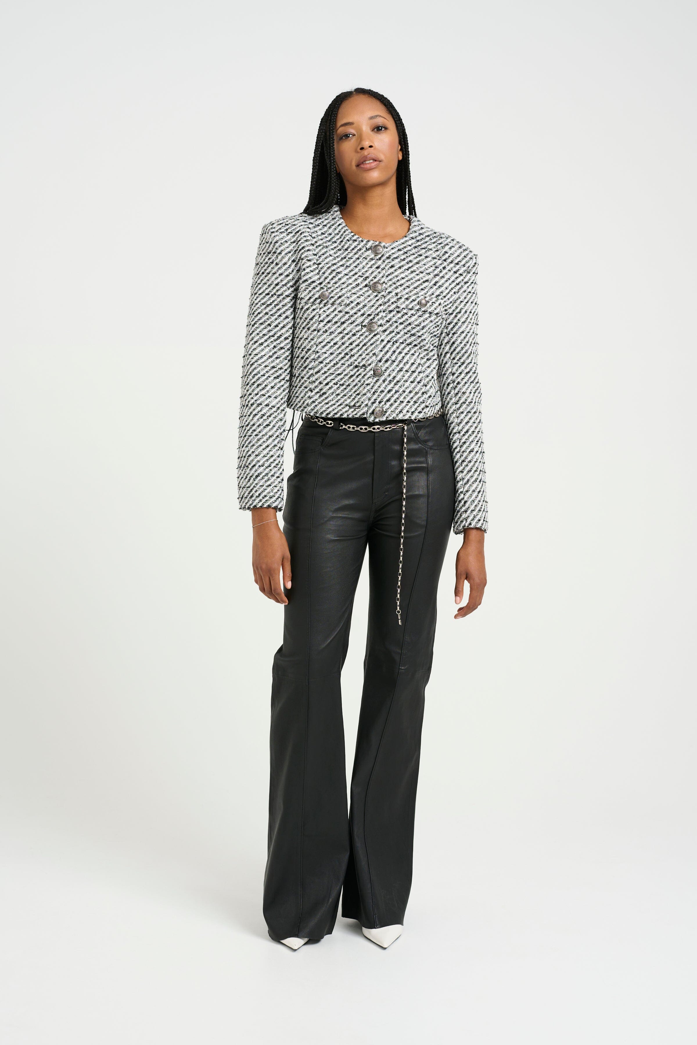 Gestuz - Amilinagz Jacket 10909601 - 106885 Blacknwhite Lurex Twill Mode