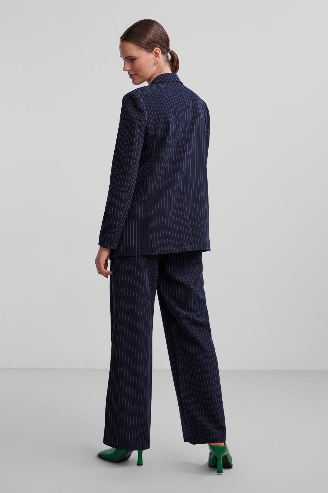 Pieces - Pcbossy Ls Loose Striped Blazer Noos - Sky Captin Pinstripe