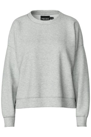 Pieces - Pcchilli Ls Sweat - 3595554 Light Grey Melange Online nu