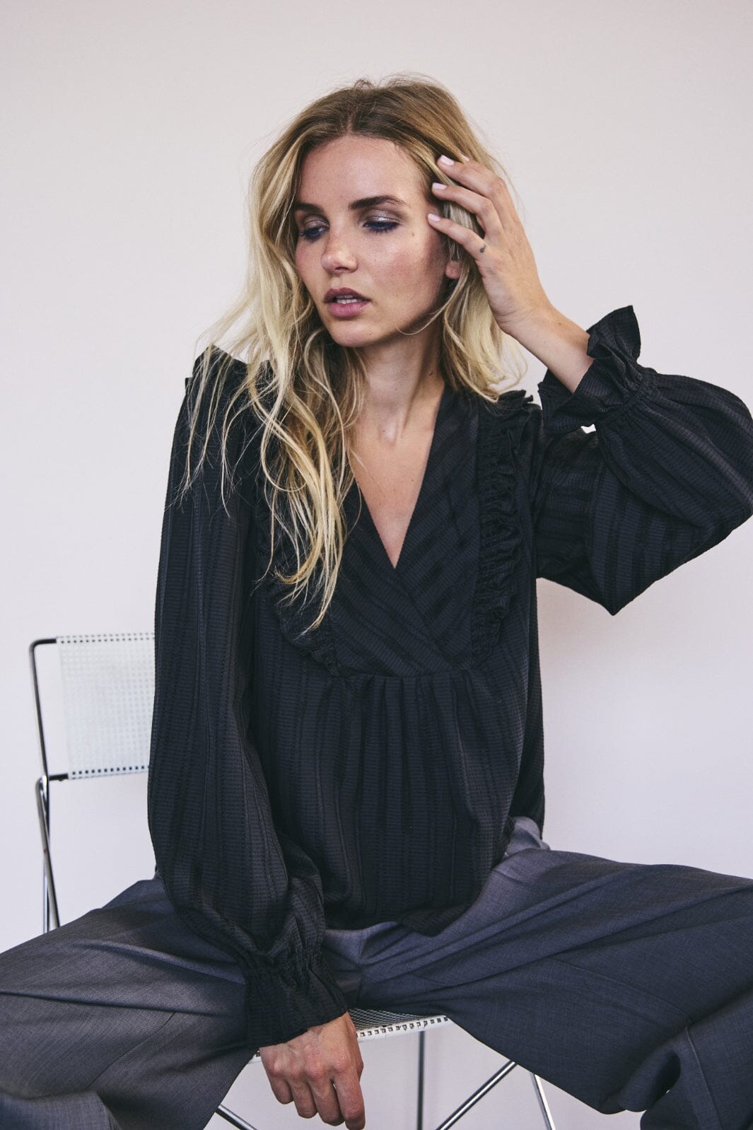 Co´couture - Lulucc Smock Blouse 35712 - 96 Black Online nu
