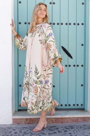 Forudbestilling - Black Colour - Bczennia Flower Dress 40901 - Champagne Levere