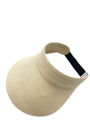 A-bee - Visor Straw Elastic Hat - Beige Mode