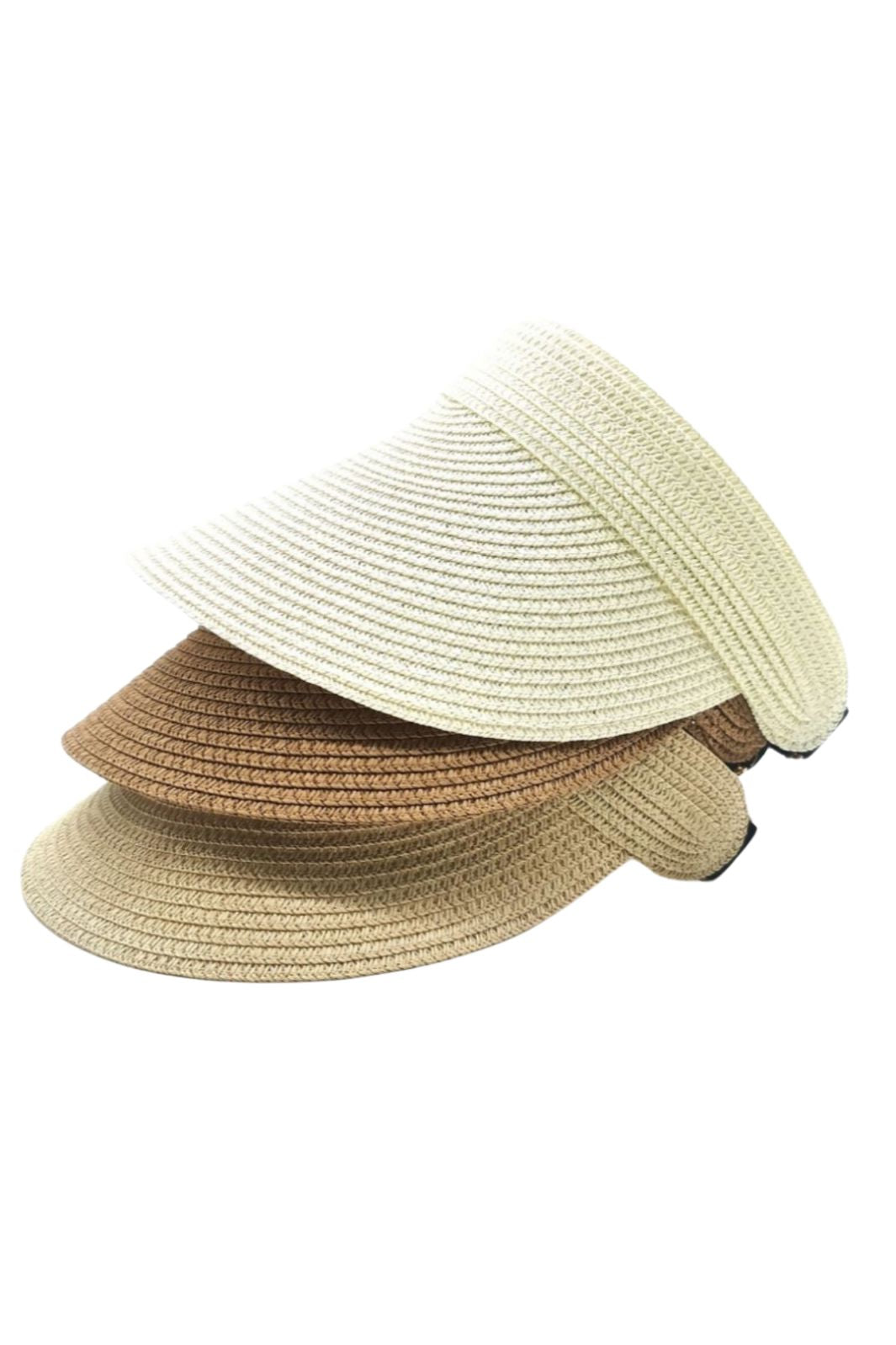 a-bee-visor-straw-elastic-hat-beige_1.jpg A-bee - Visor Straw Elastic Hat - Beige Mode