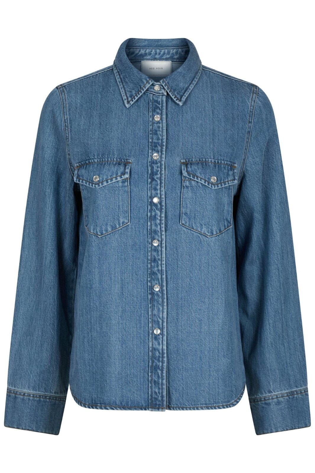 Forudbestilling - Neo Noir - Roger Denim Shirt 162889 - 843 - Vintage Blue