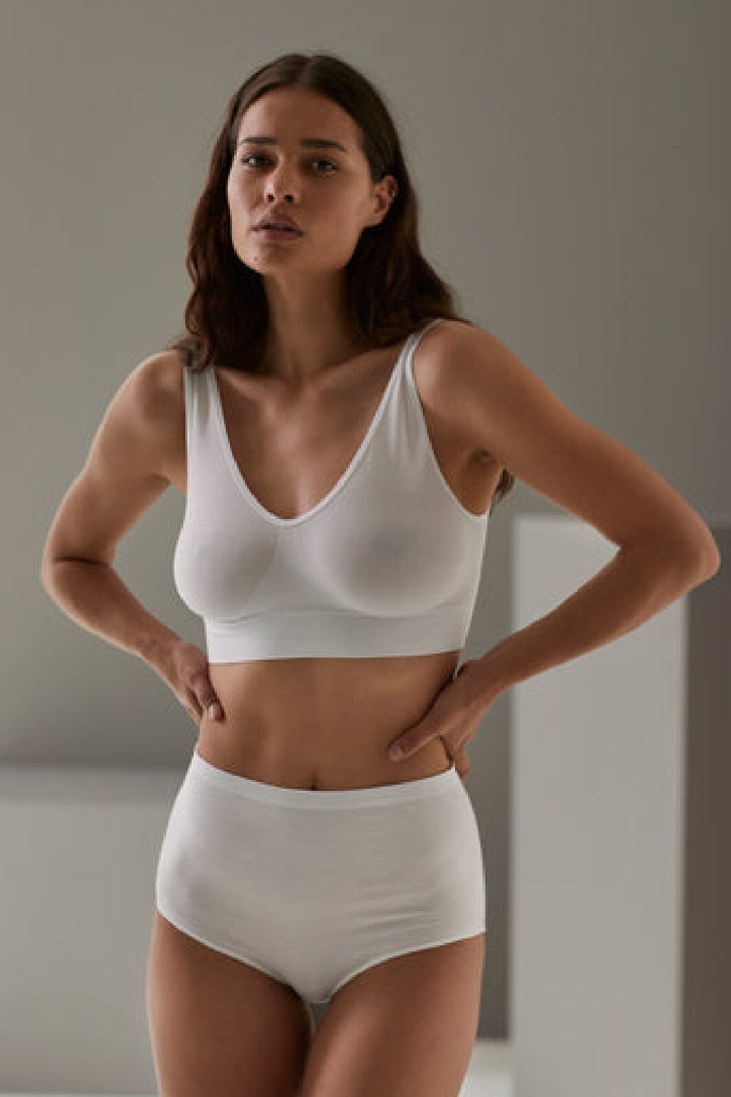 Soft basic - Haily Bra top wide strap 2 pak - white