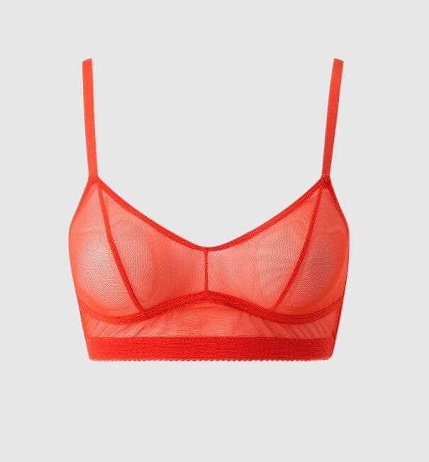 Understatement Underwear - Mesh Balconette - Fiery Red