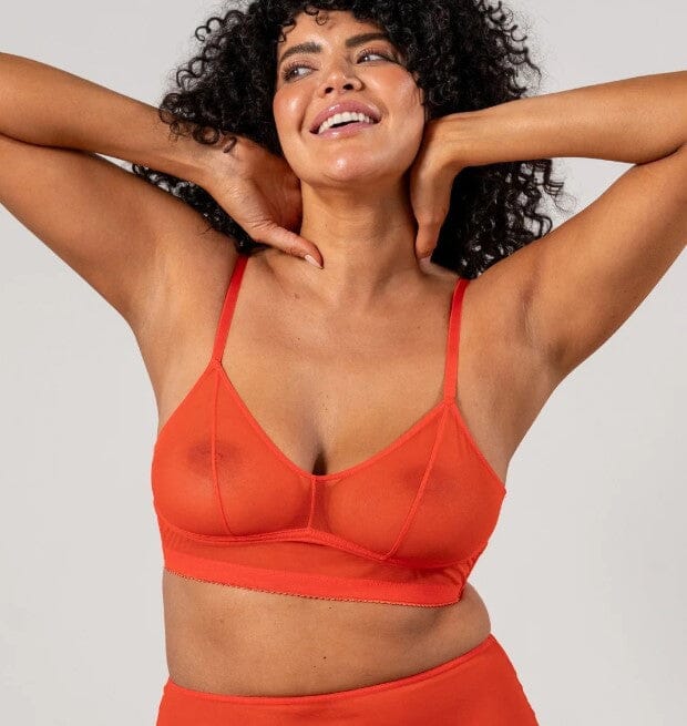 Understatement Underwear - Mesh Balconette - Fiery Red