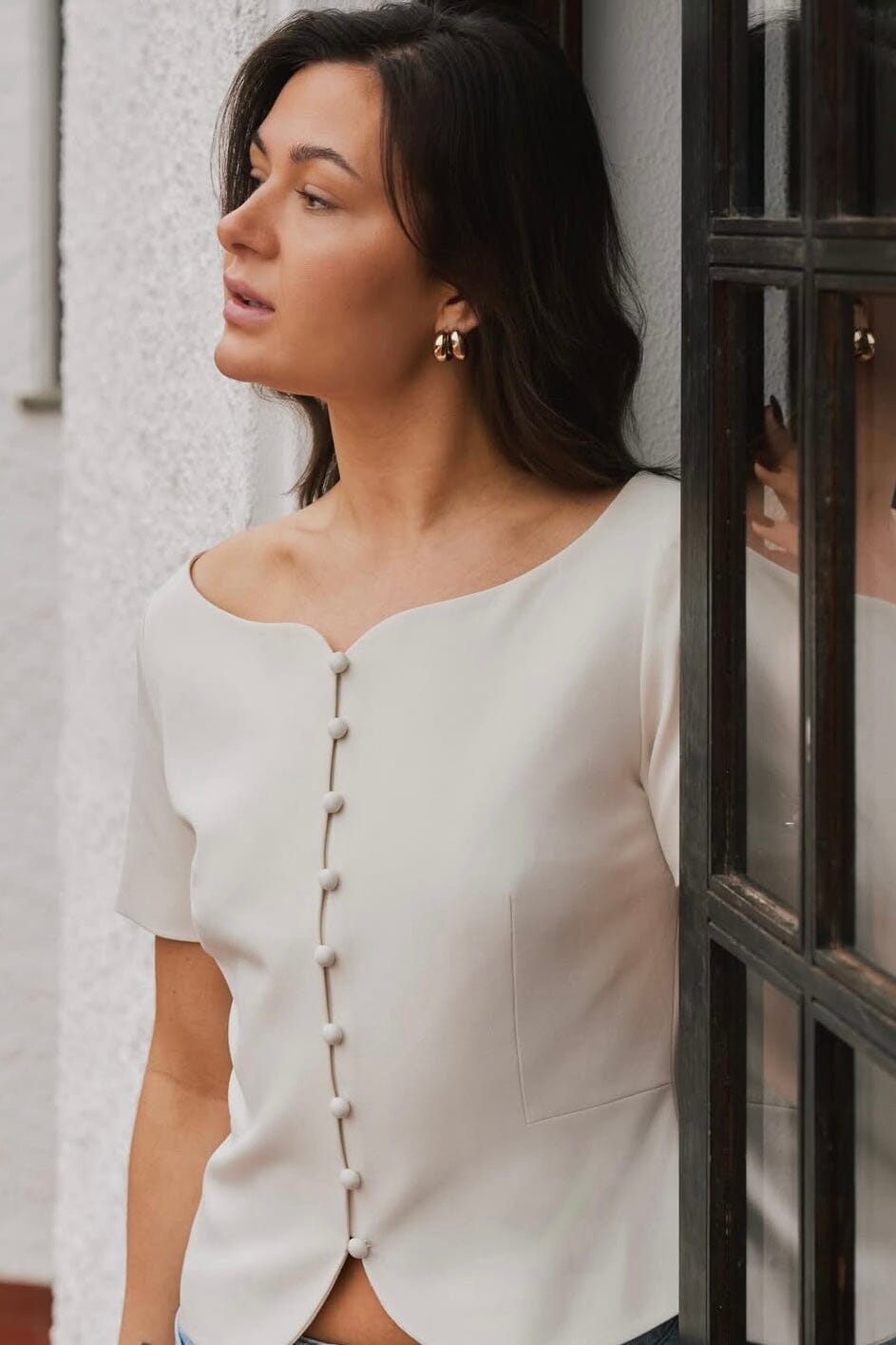 Forudbestilling - Neo Noir - Tango Structure Top 165513 - 121 - Off White