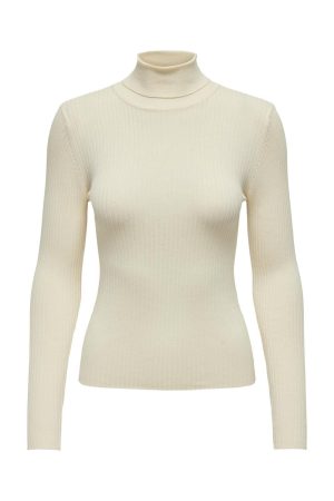 JDY - JDYplum L/S Roll Neck Pullover Knt - 4553400 Eggnog