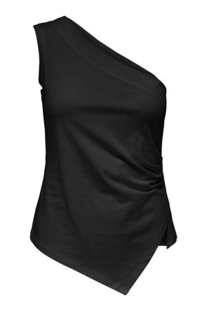 Only - Onlindy S/L One Shoulder Top Box - 4832587 Black