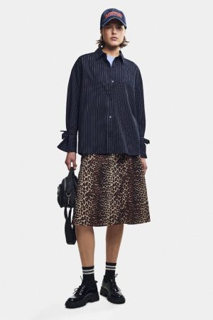 Pieces - Pcmellisa Ankle Button Skirt - 4427357 Black Leo