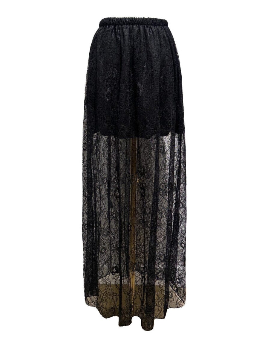 A-bee - Long Lace Skirt - Black