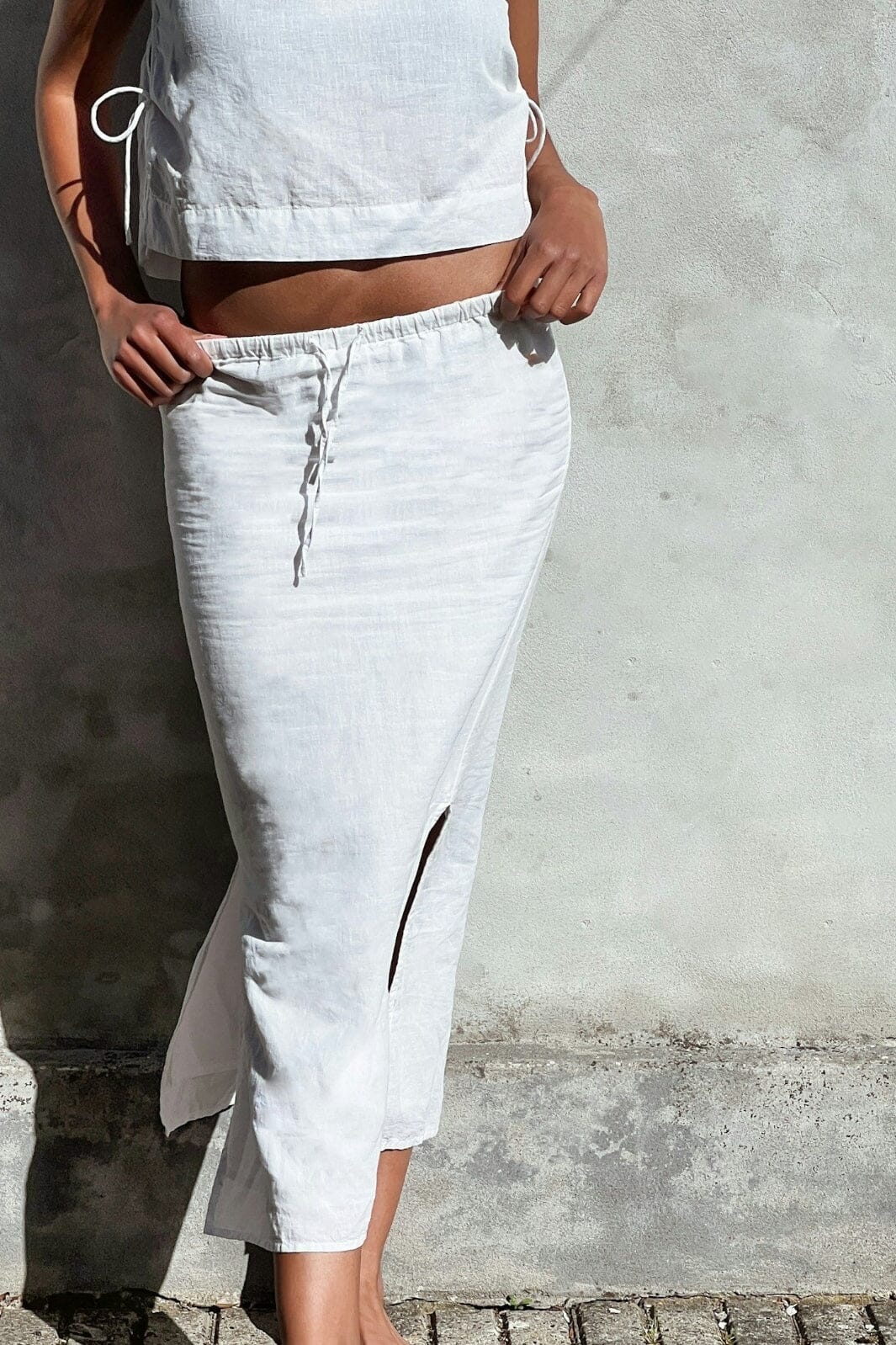 Forudbestilling - Neo Noir - Noa Linen Skirt 159936 - 120 - White