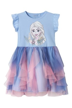 Name It - Nmfablina Frozen Ss Tulle Dress Wdi - 4841820 Serenity