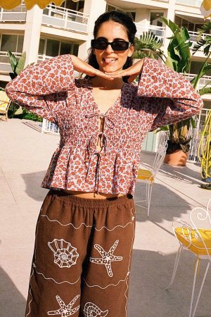 Forudbestilling - Sissel Edelbo - Nille Top SE 1624 - Rusty Flowers