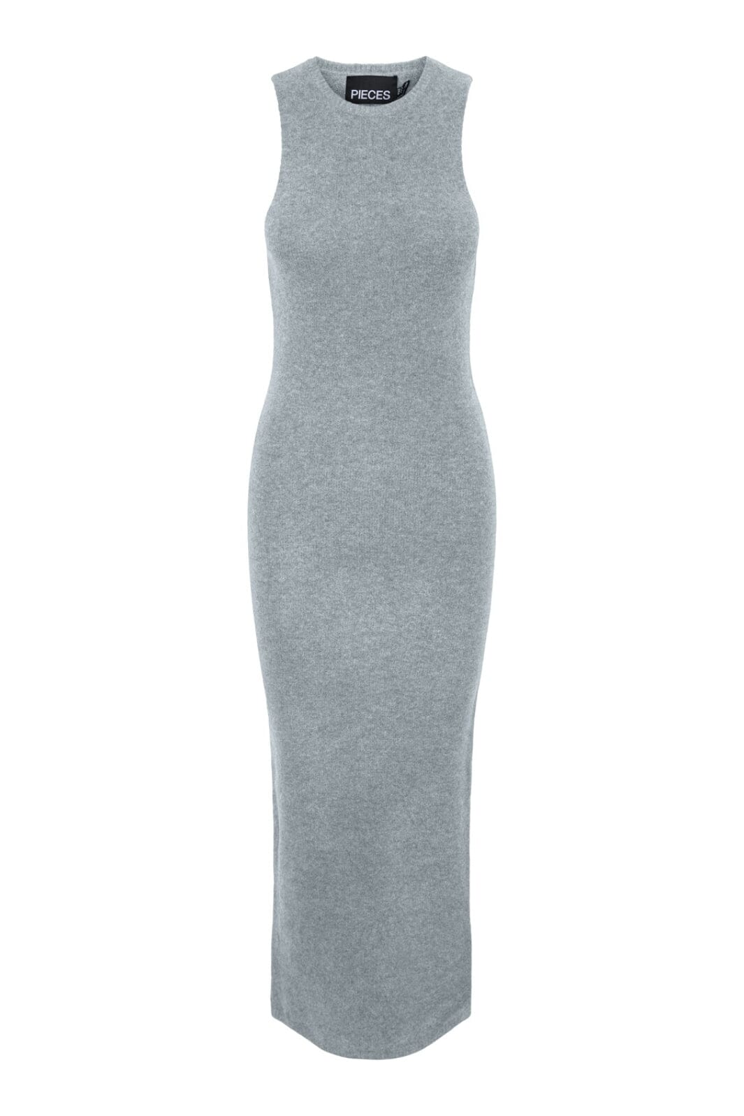 Pieces - Pcnanu Sl High Neck Ankl. Knit Dress - 4639125 Medium Grey Melange