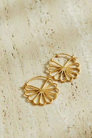 Pernille Corydon Jewellery - Small Bellis Øreringe - Golden Plated