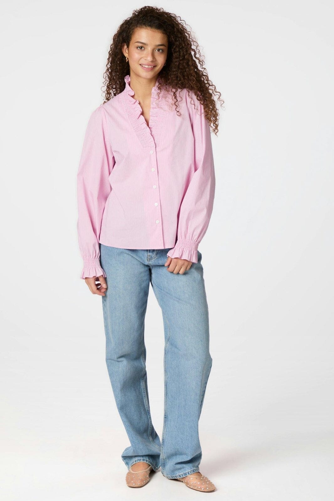 Neo Noir - Brielle Stripe Shirt 159701 - 754 - Light Pink Online