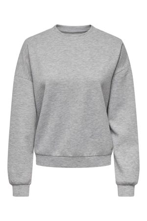 Only - Onlbrielle L/S O-Neck Swt - 4635845 Medium Grey Melange Silver Tag