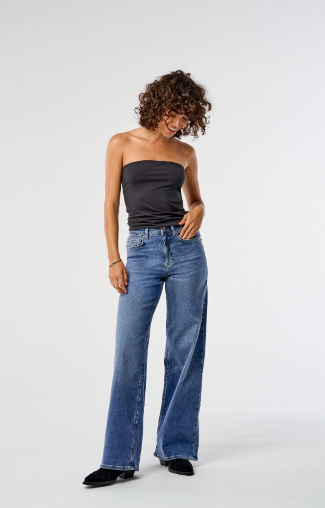 Only - Onlea S/L Reg Tube Top - Black på udsalg