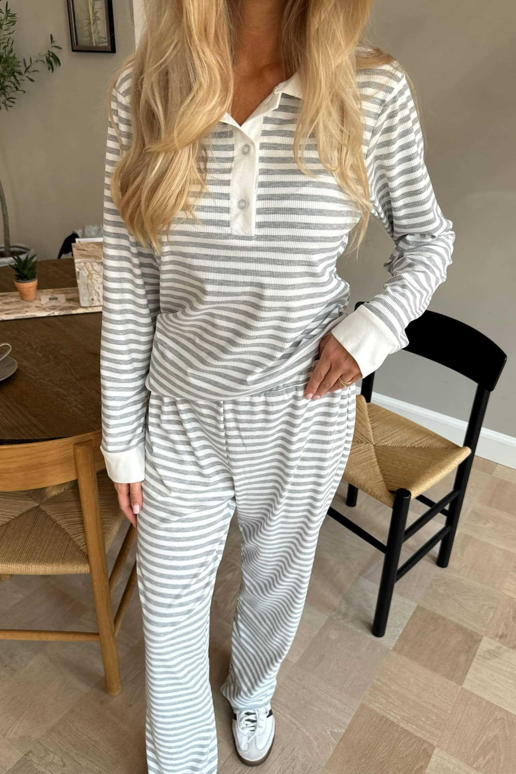 Forudbestilling - BYIC - Carlyic Polo - greys Grey Stripes