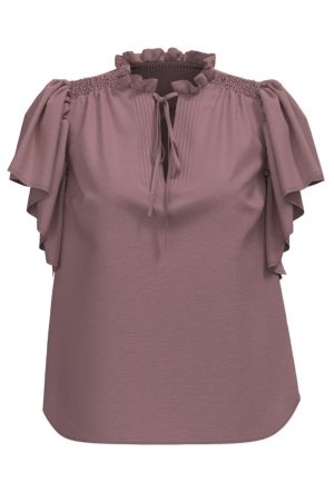 Forudbestilling - Co´Couture - Heracc Ss Frill Top 35703 - 103 - Old Rose