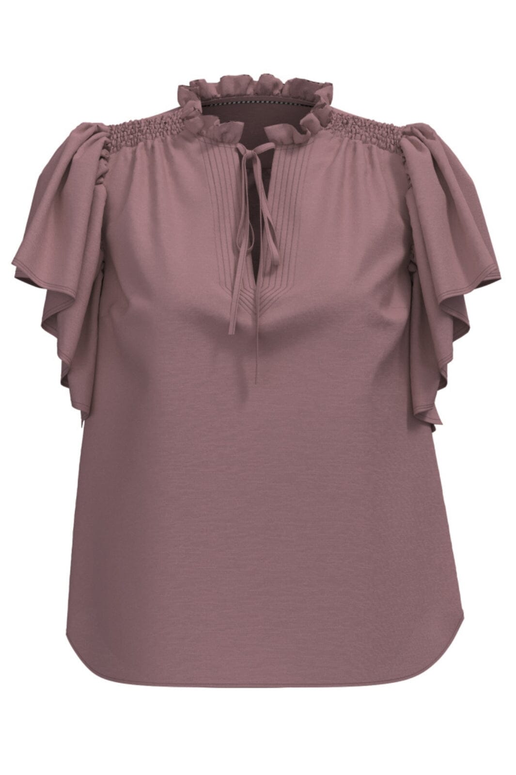Forudbestilling - Co´Couture - Heracc Ss Frill Top 35703 - 103 - Old Rose