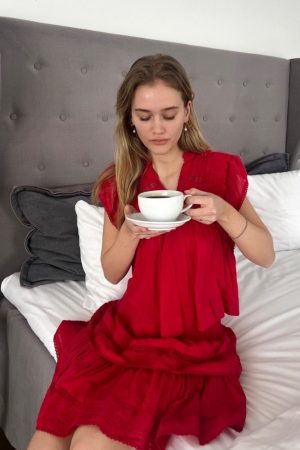 Neo Noir - Jayla S Voile Top - Red