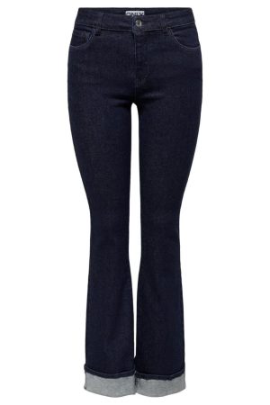 Only - Onlmila Flared Fold Up Gua - 4745014 Dark Blue Denim Rinse