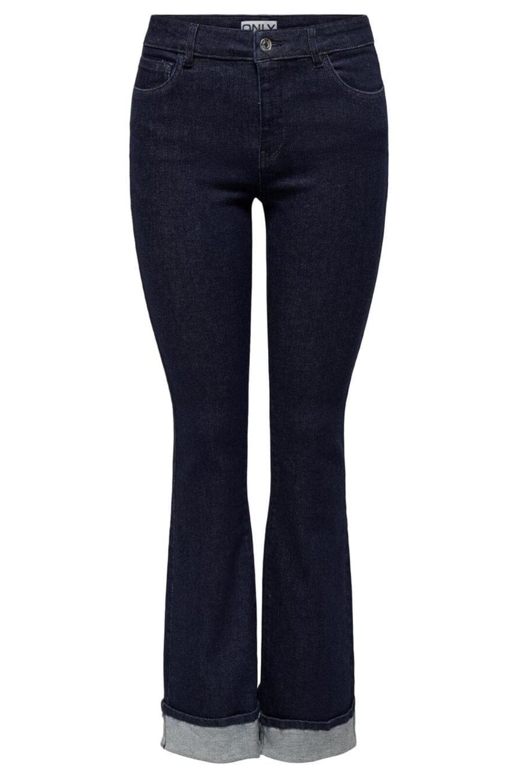 Only - Onlmila Flared Fold Up Gua - 4745014 Dark Blue Denim Rinse