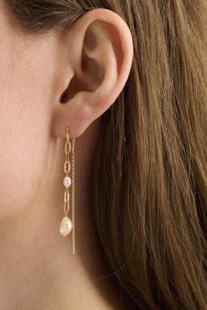 Pernille Corydon Jewellery - Seaside Earchains - Golden Plated Mode