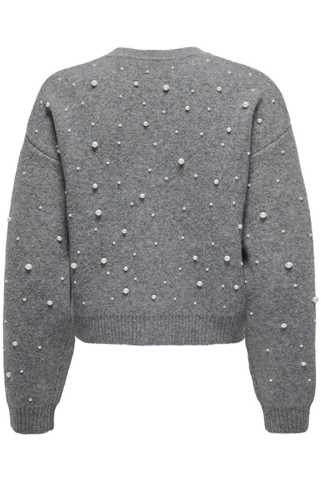 Only - Onlfranka Life Ls Pearl Bomber Knt 15334886 - 4632342 - Medium Grey Melange White Pearls Mode