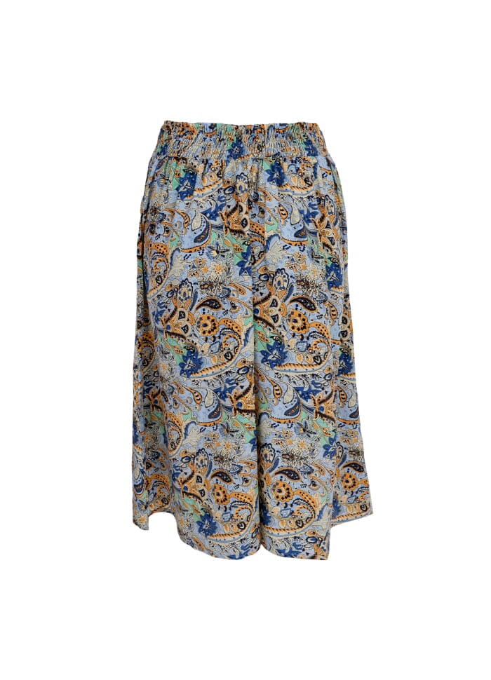 Black Colour - Bcluna Regular Midi Skirt - Botanical Blue