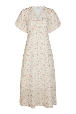 Forudbestilling - Neo Noir - Illana Print Dress 165994 - 630 - Dusty Rose