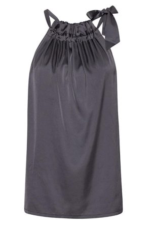 Karmamia - Ruffle Tie Top - Grey