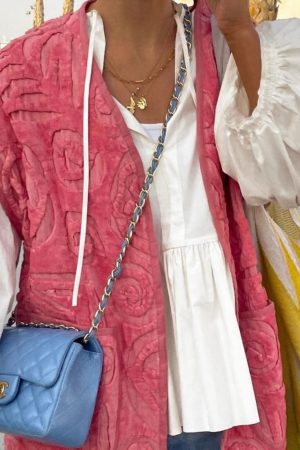 Sissel Edelbo - Vida Velvet Blanket Vest SE 719.4 - Pink