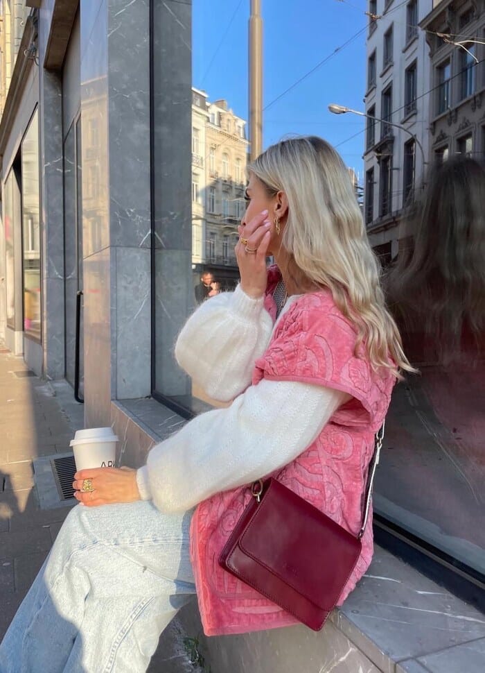 Sissel Edelbo - Vida Velvet Blanket Vest SE 719.4 - Pink