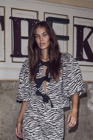 Co´couture - Zioncc Zebra Bow Blouse 35660 - 1196 Offwhite-Black