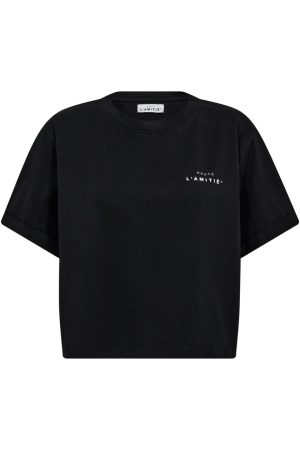 Forudbestilling - Haute L'Amitié - Hl Crew Neck Crop Tee HL10122 - Black Udsalg