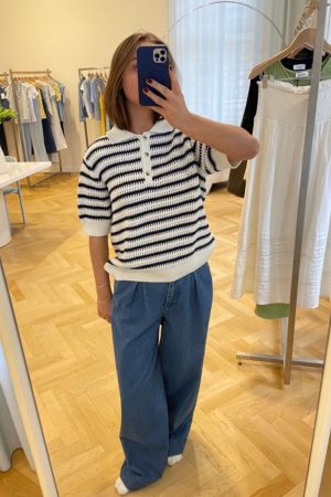 Forudbestilling - Modström - Tellymd Ss Polo 58760 - 12051 - Navy White Stripe