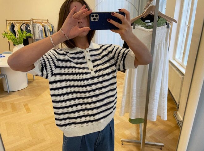 Forudbestilling - Modström - Tellymd Ss Polo 58760 - 12051 - Navy White Stripe