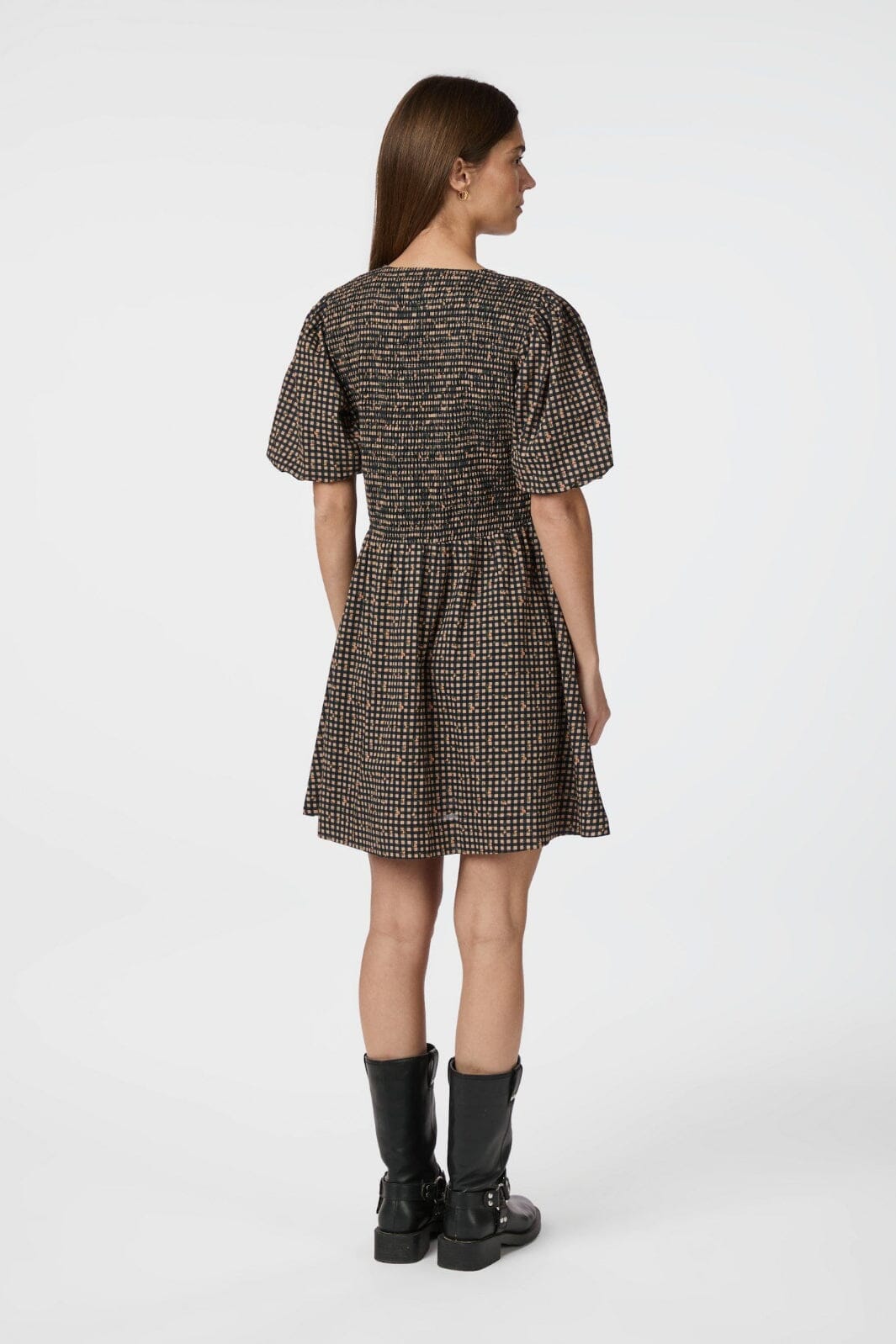 Neo Noir - Auda Check Smock Dress 165419 - 100 - Black Online salg