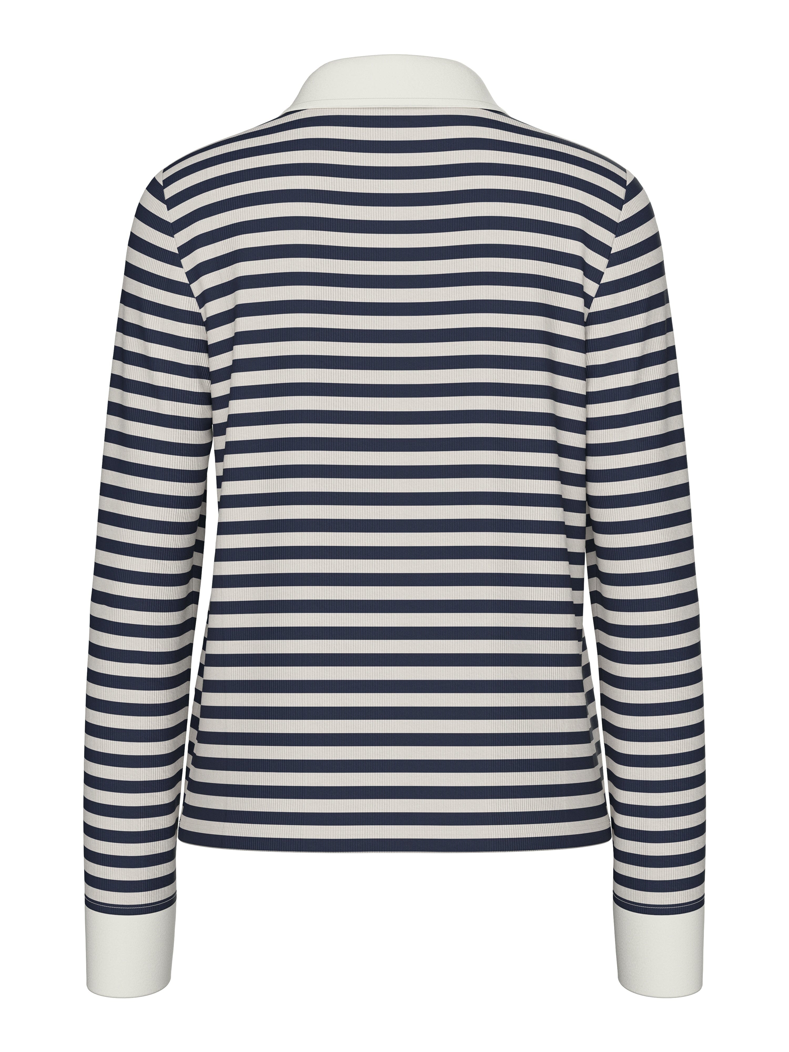 Pieces - Pcdonna Ls Rib Polo Fsy - 4886079 Maritime Blue Silver Grey