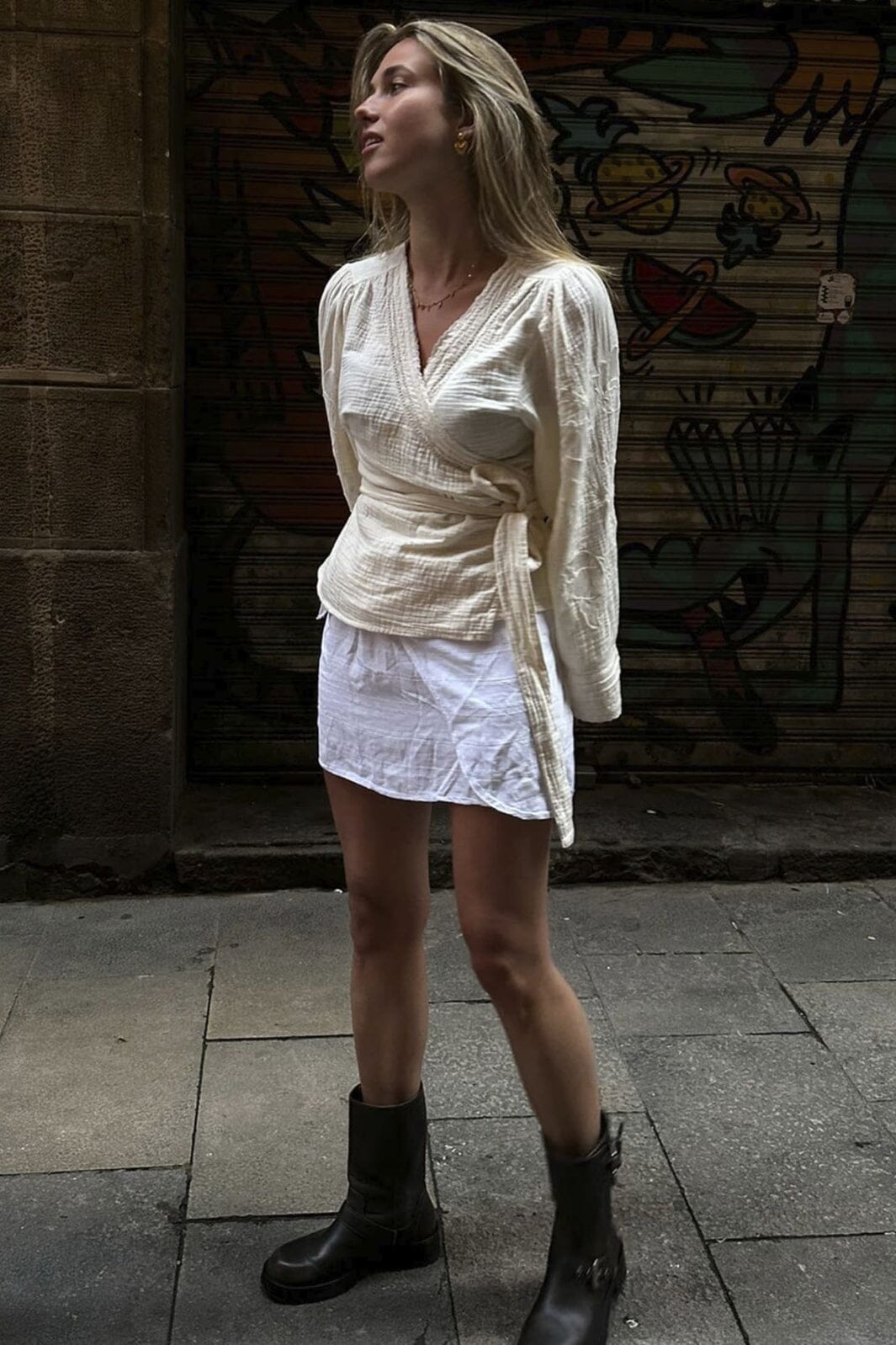Sissel Edelbo - Winfrey Wrap Top SE 1248 - Ecru Mode