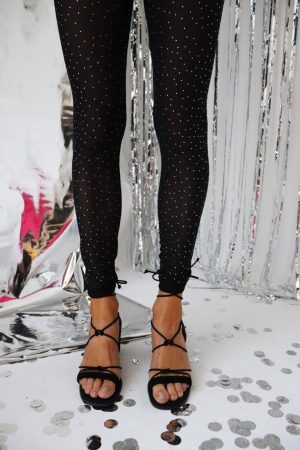 Liberte - Mesh-Sparkle-Leggings - Black Diamond Dot Hot på udsalg