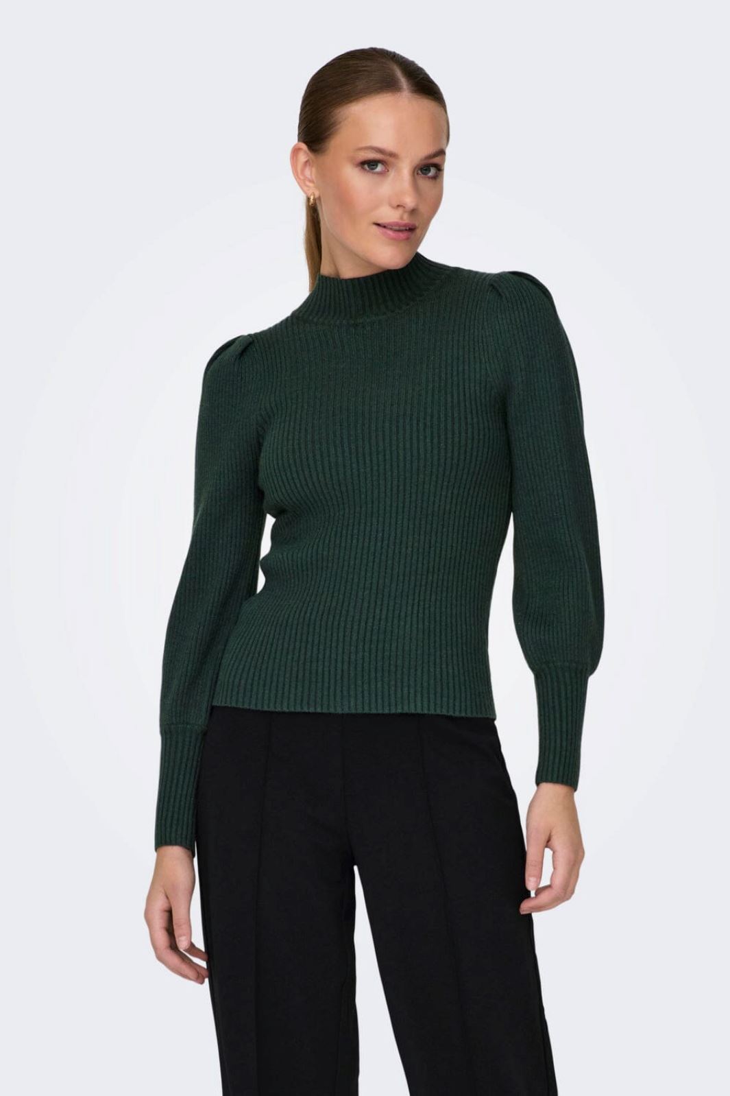 Only - Onlkatia L/S Highneck Pullover Knt - 4339995 June Bug