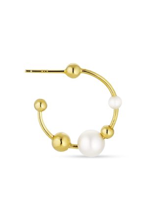Jane Kønig - Atomic Pearl Hoop - Forgyldt